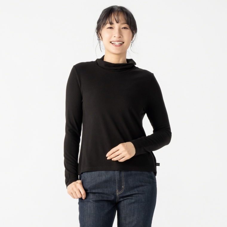 KawaiOkada 微起毛ソフトベア天ハイネックプルオーバー