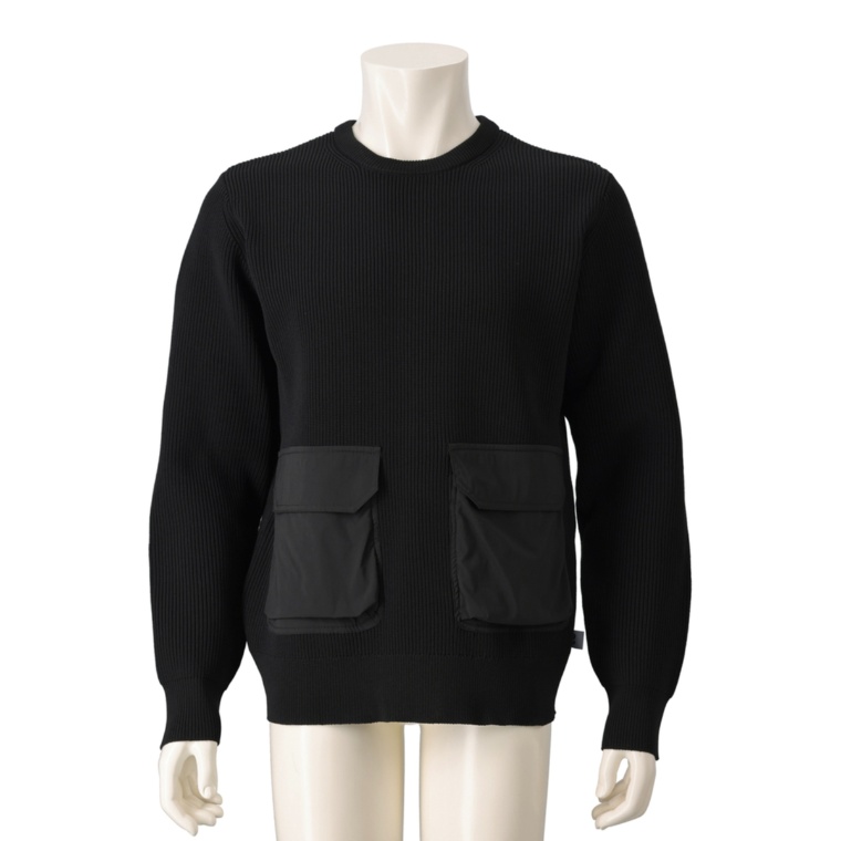 Lucca Uomo alla moda 片畦編みニットプルオーバー