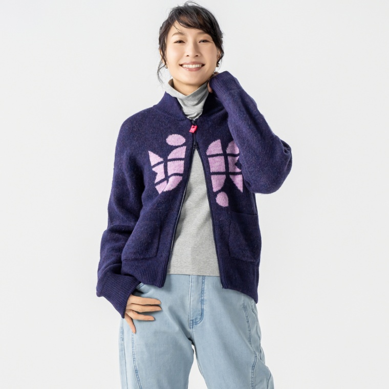 KiKKi WジャガードニットZIPブルゾン