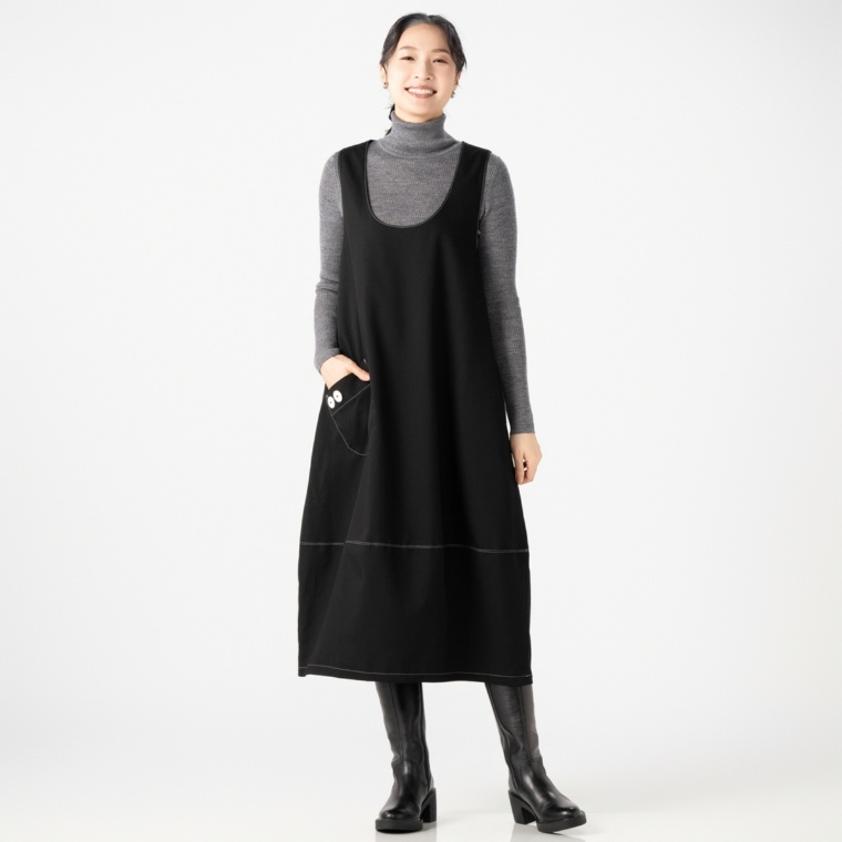 KiKKi コクーンシルエットジャンパースカート