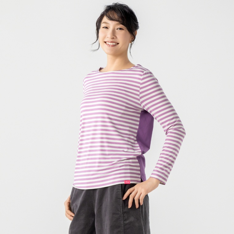 KiKKi ボートネックボーダープルオーバー