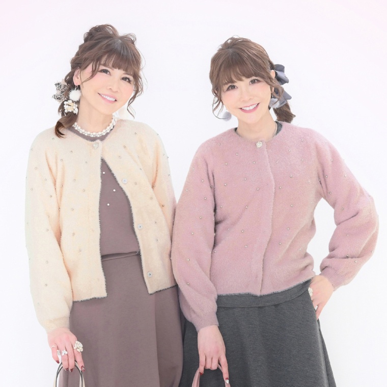 &LOVE キラキラ愛されシャギーニットカーデ