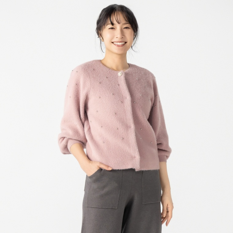 &LOVE キラキラ愛されシャギーニットカーデ