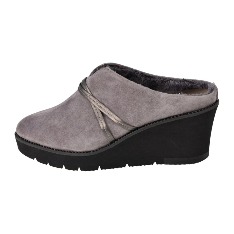 ビューフォート 裏ボア厚底レザーミュール