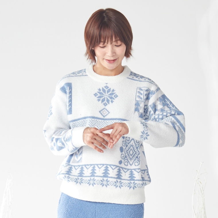 mucava モールニットクルーネックプルオーバー