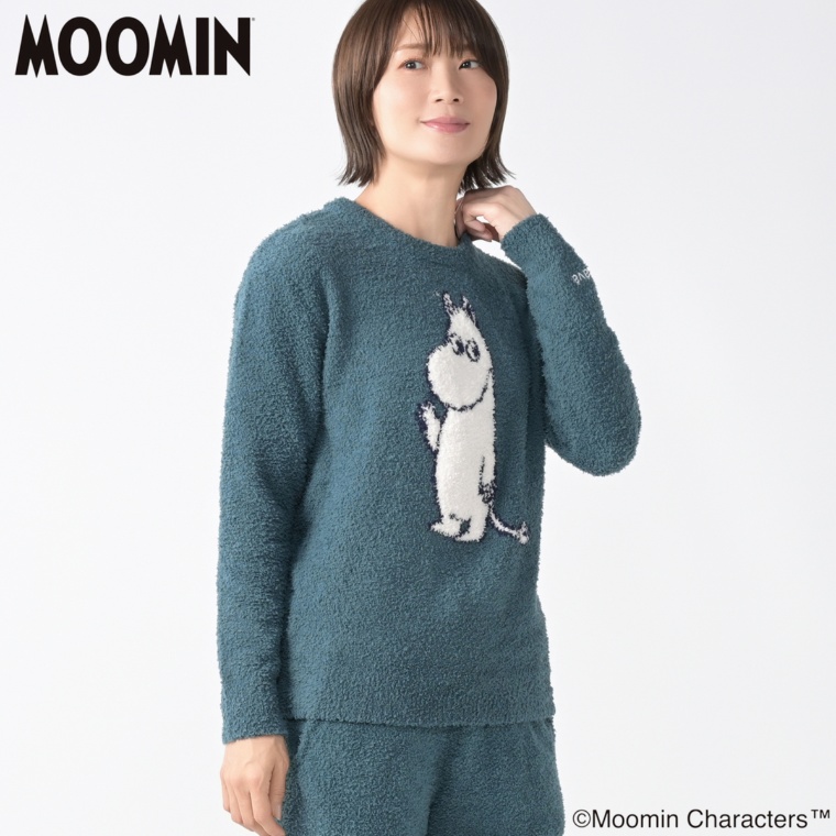 mucava モールニットムーミンクルーネックプルオーバー