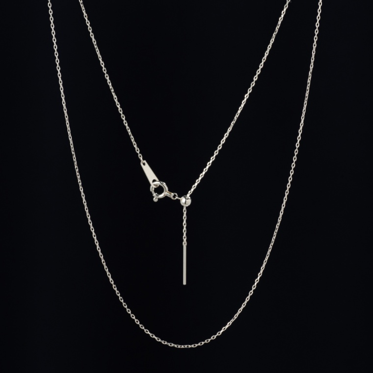 PT950 スルーピン付カットアズキチェーン ネックレス 45cm [M]