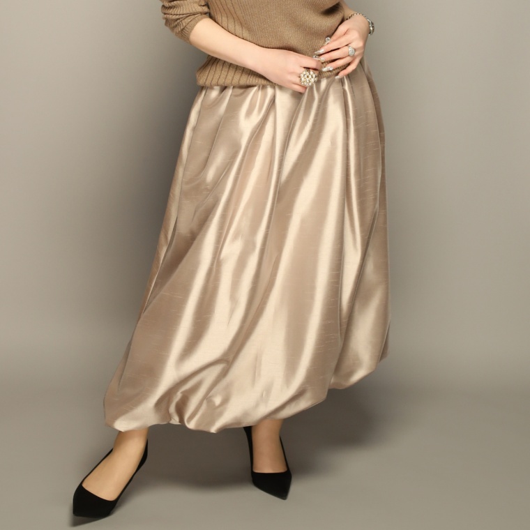 Anne Coquine シャンタン素材ボリュームバルーンスカート