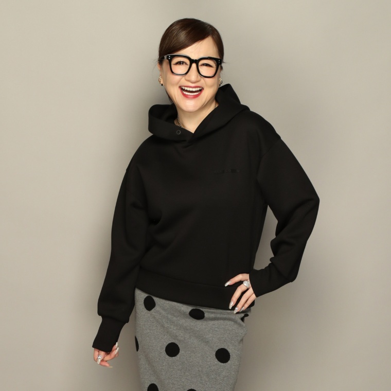 Anne Coquine ダンボールニットフーディプルオーバー