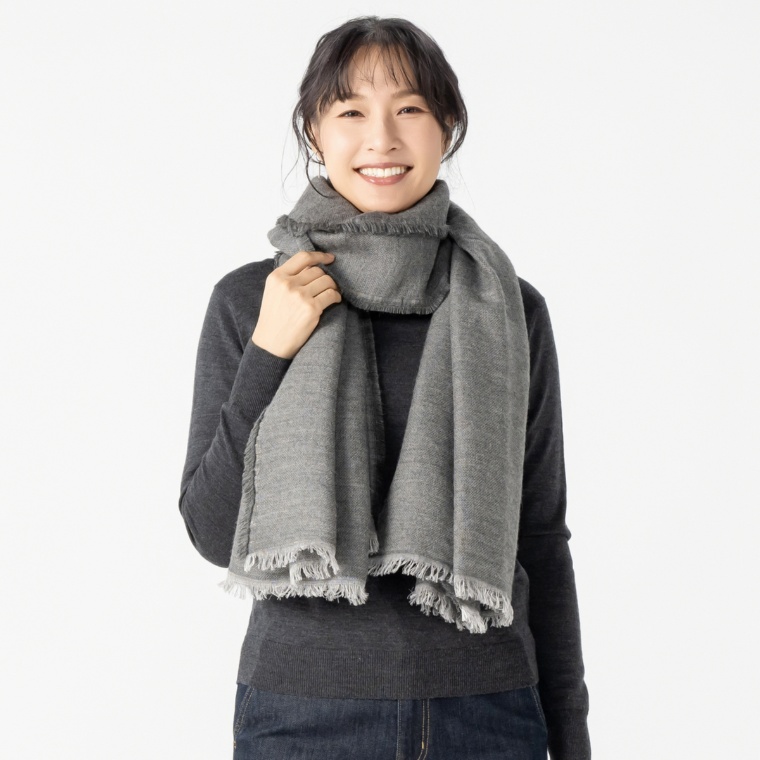 [プレミアムベビーアルパカ]アルパカ混 一重ガーゼストール