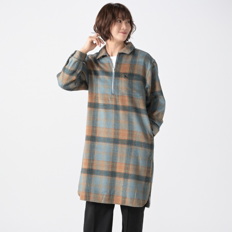EDDIE BAUER フランネルチェックチュニック