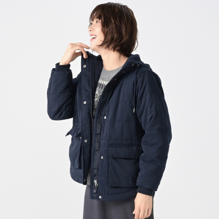 EDDIE BAUER 機能性中綿フーディーブルゾン