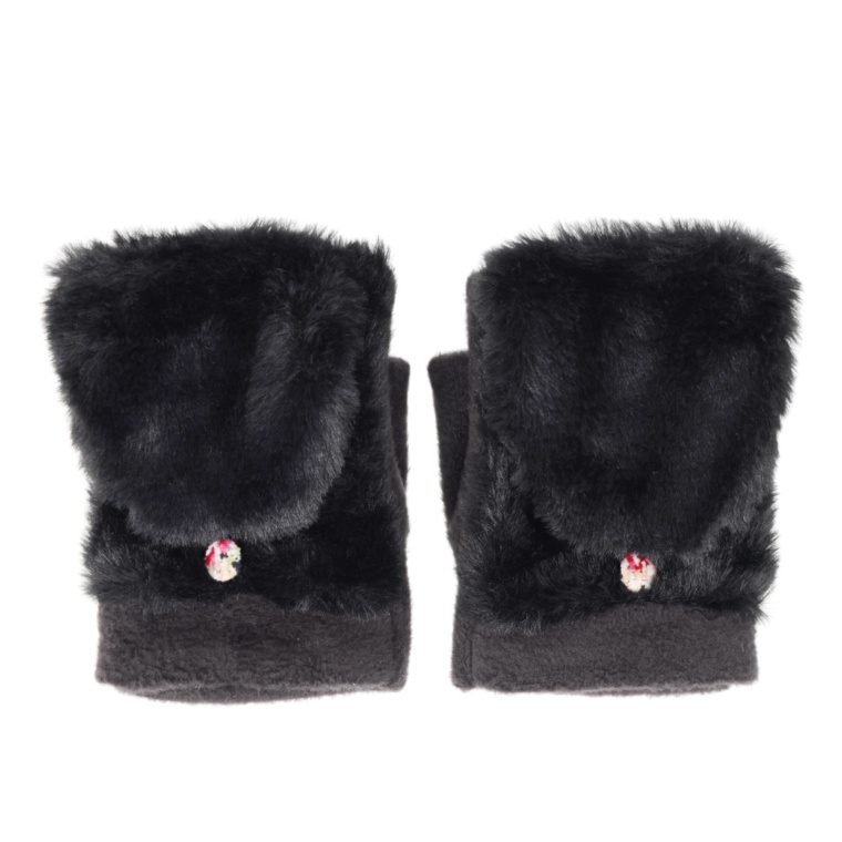 レイクアルスター シェニール織くるみフェイクファー2WAY手袋