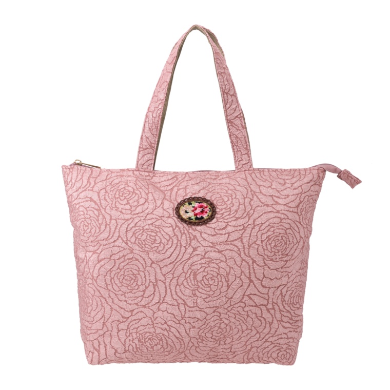 レイクアルスター シェニール織ワッペンローズ型押しテサゲバッグ