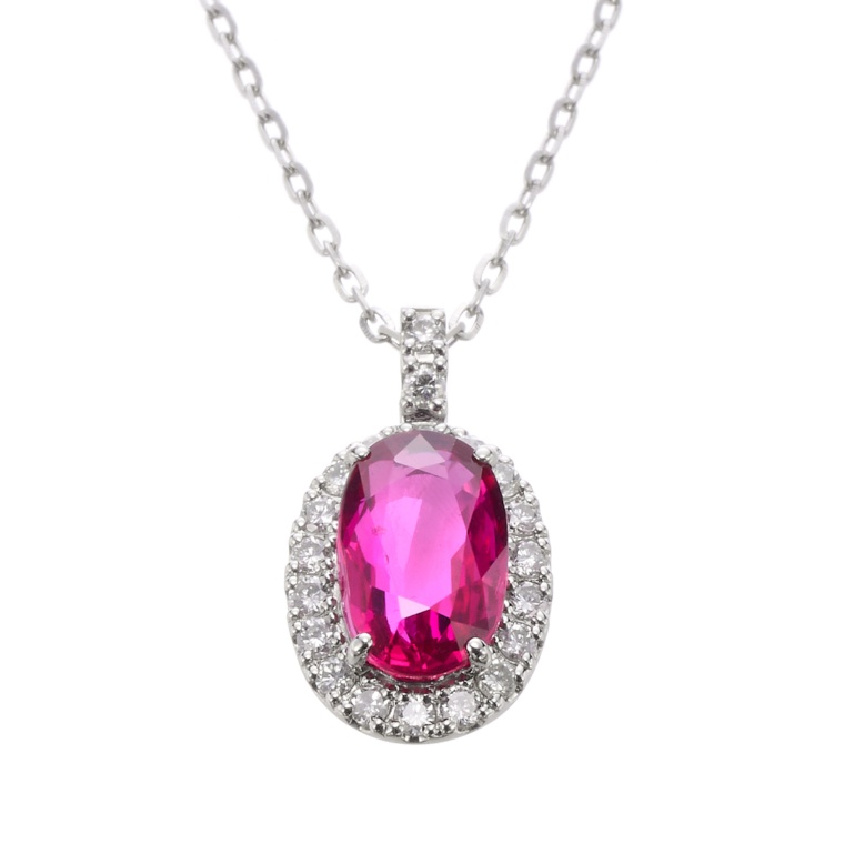 ピジョンブラッド非加熱ルビー PTペンダント 1.0ctUP