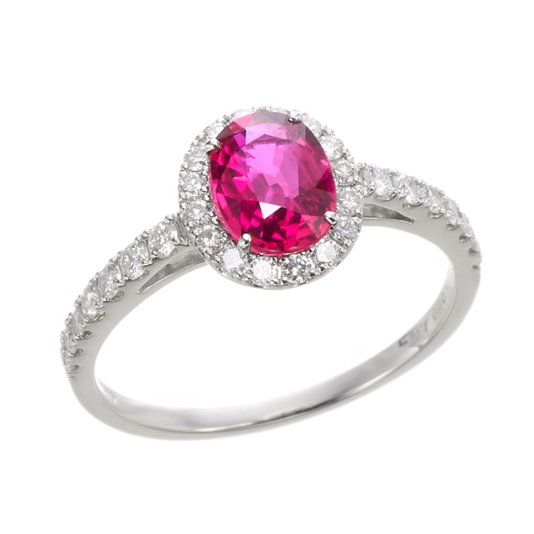 ピジョンブラッド非加熱ルビー PTリング 1.0ctUP