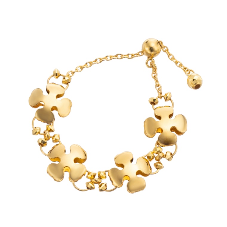 純金 クローバーデザイン チェーンリング