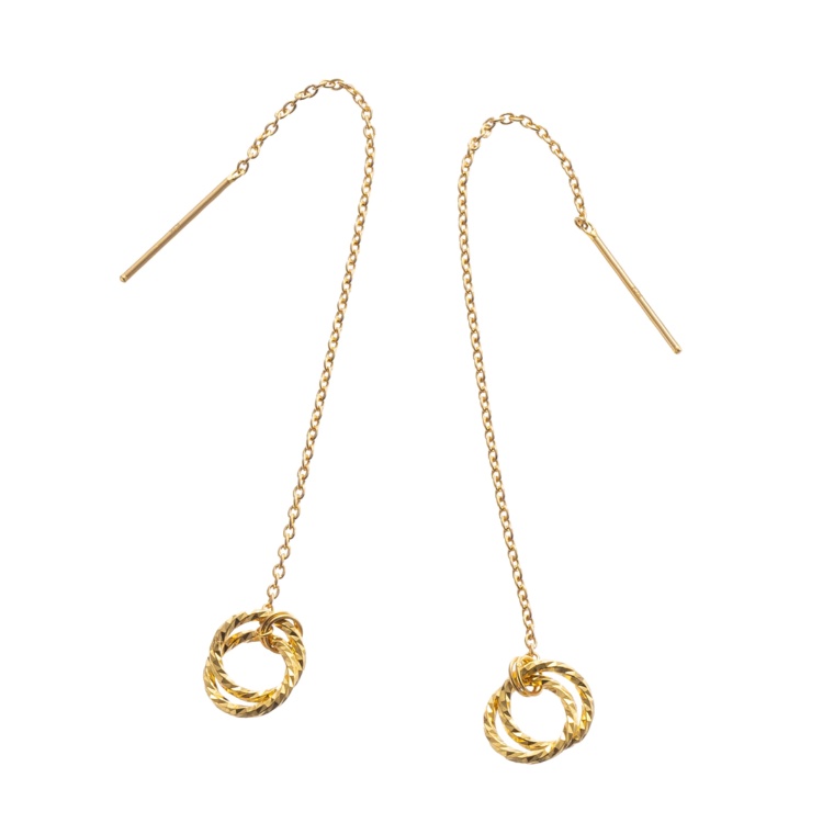 純金 シャイニーカットサークル アメリカンピアス