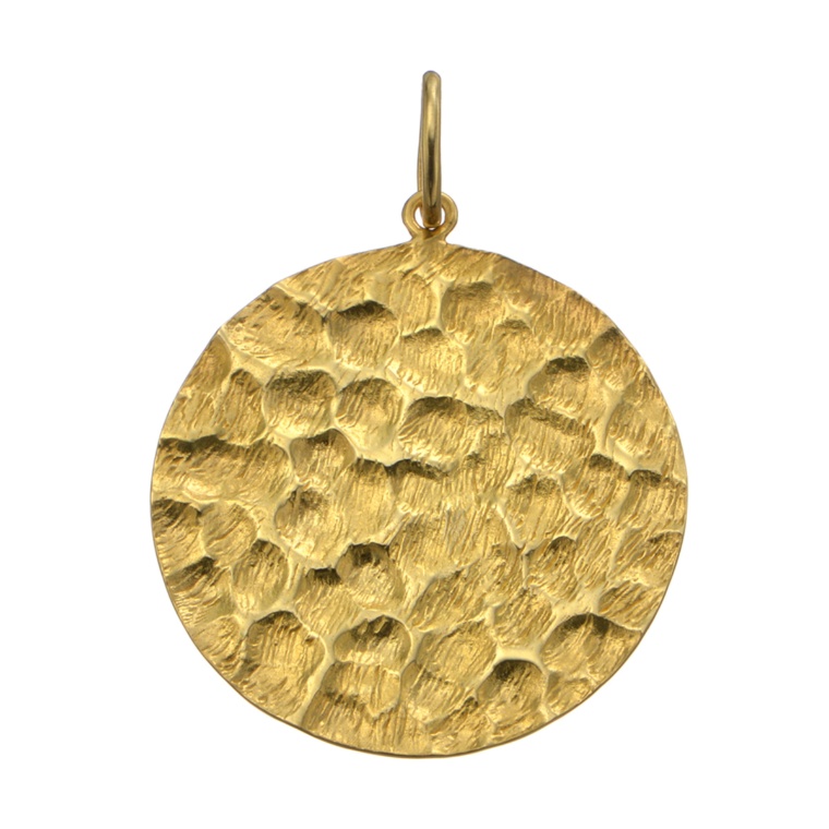 純金 ムーンフェイスデザイン テクスチャー ペンダントヘッド