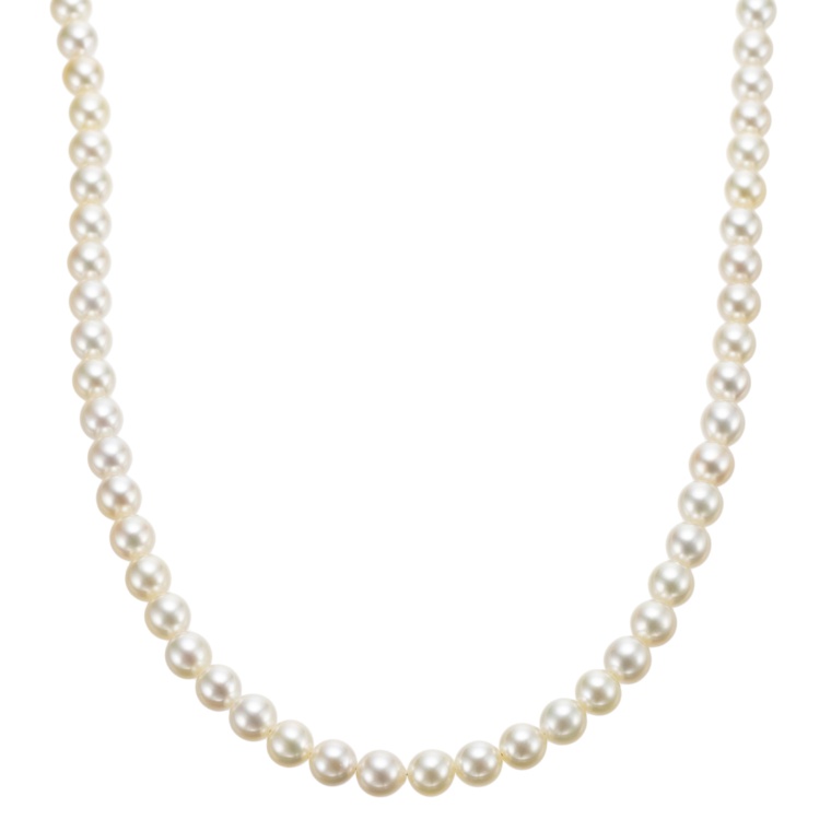 18KYG シャンパンカラーアコヤ真珠 ネックレス 5mm