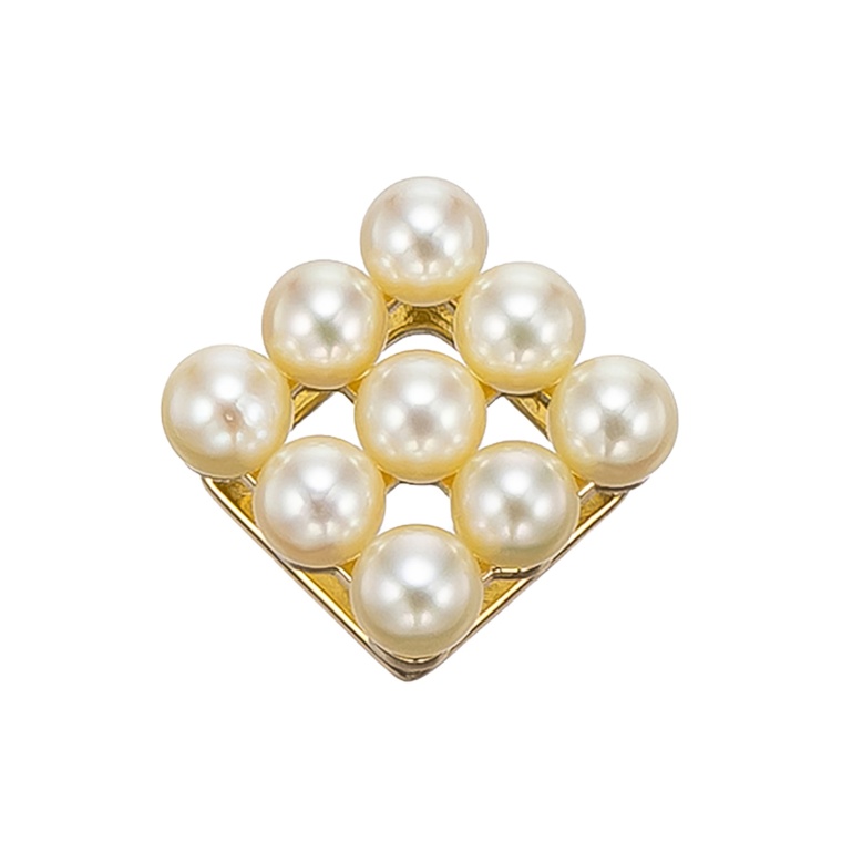 18KYG シャンパンカラーアコヤ真珠 ペンダントヘッド3mm