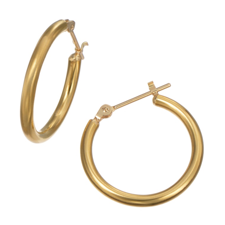 マエストロ 純金/18K パイプフープ イヤリング/ピアス