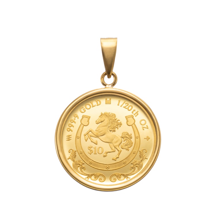 純金 2026 ホースコイン ペンダントヘッド 1/20oz