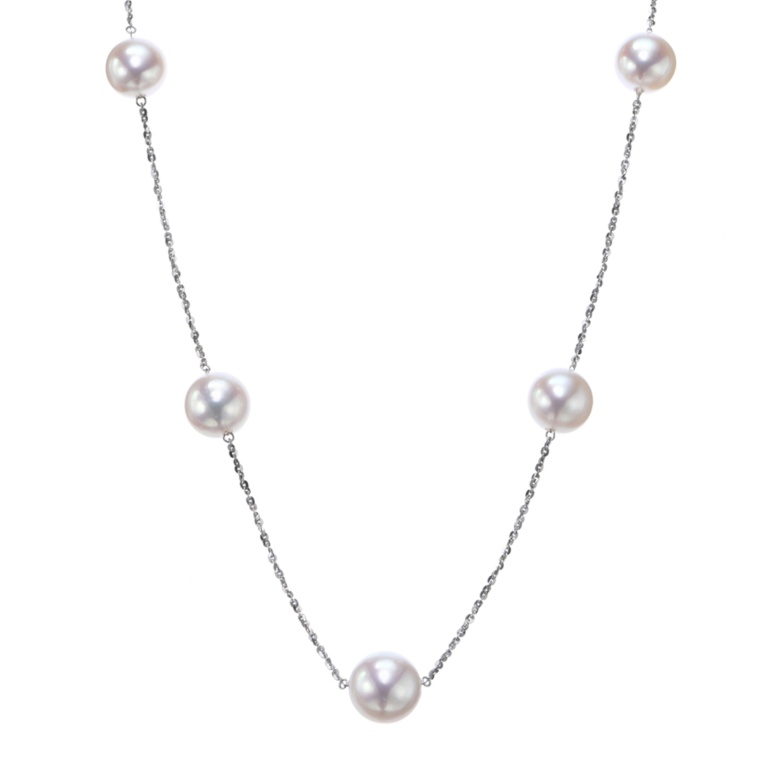 PT アコヤ真珠 ロングステーションネックレス ロゼ