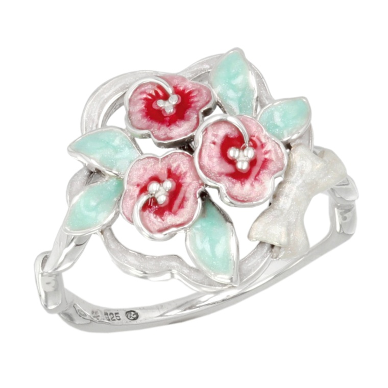 ラフィネ シルバー925エナメルフラワーブーケリング