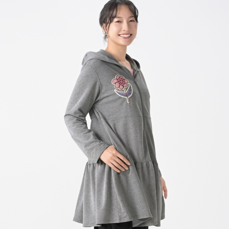 PERSONS ティアードチュニックパーカー