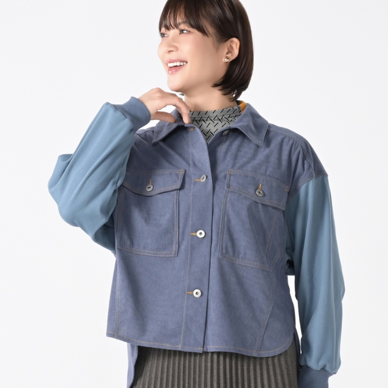 Re:Birth＋ コーデュロイコンビシャツプルオーバー