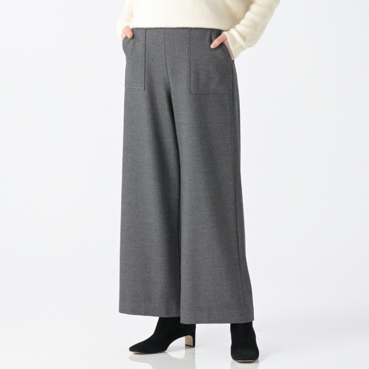 ユラックス あったか上品ワイドレッグ3D美ラインパンツ