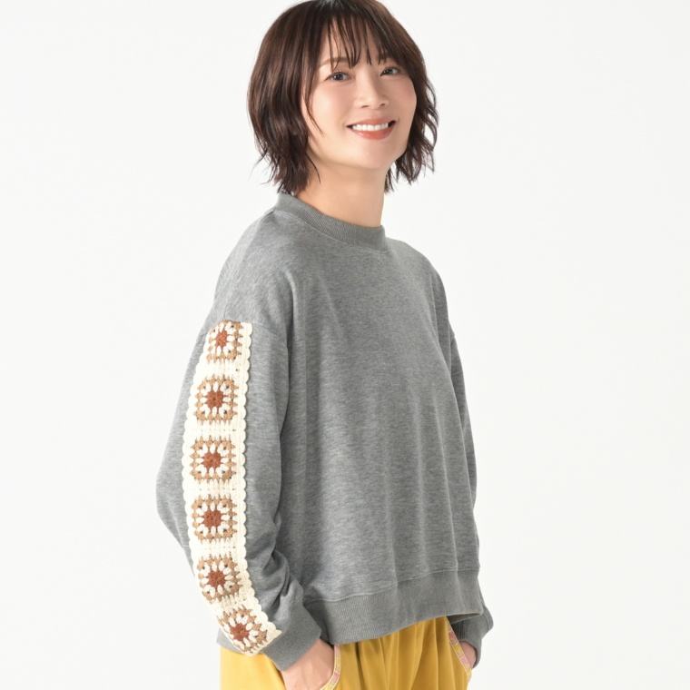 MAHARA MODERN クロシェスリーブコンビプルオーバー