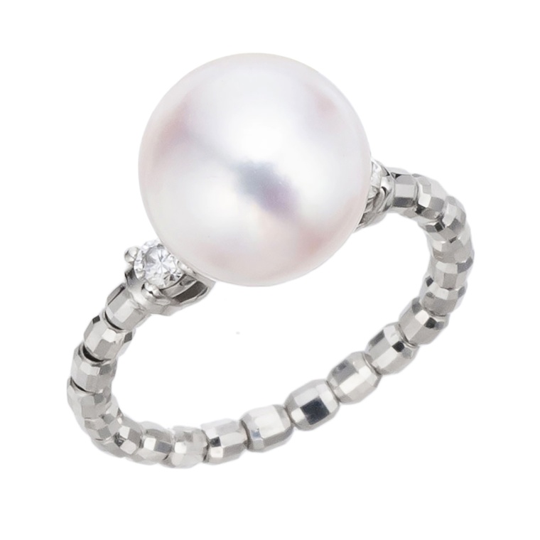 PT アコヤ真珠&ダイヤ ストレッチリング 9.0mm