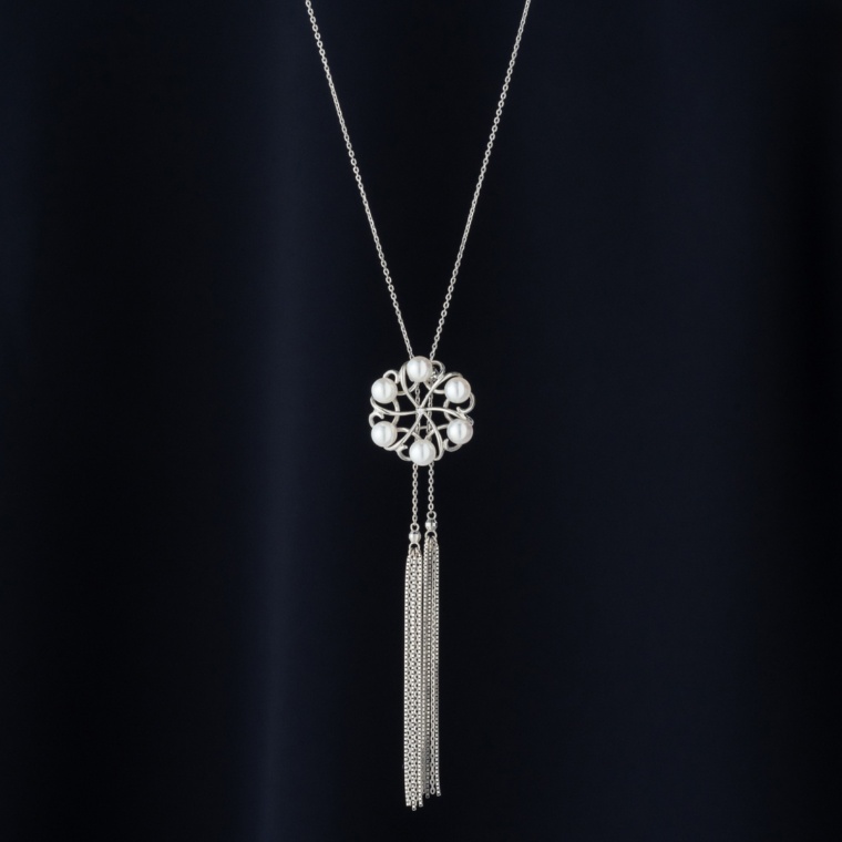 PT アコヤ真珠 デザインネックレス 5.0mm ロゼ