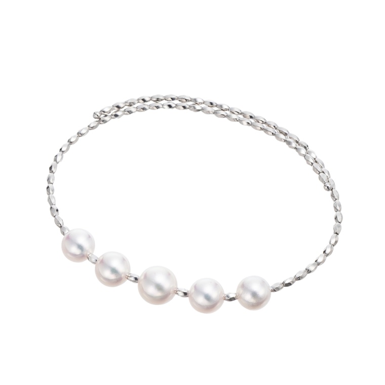 PT アコヤ真珠 ミラー フリーバングル 7.0-8.0mm