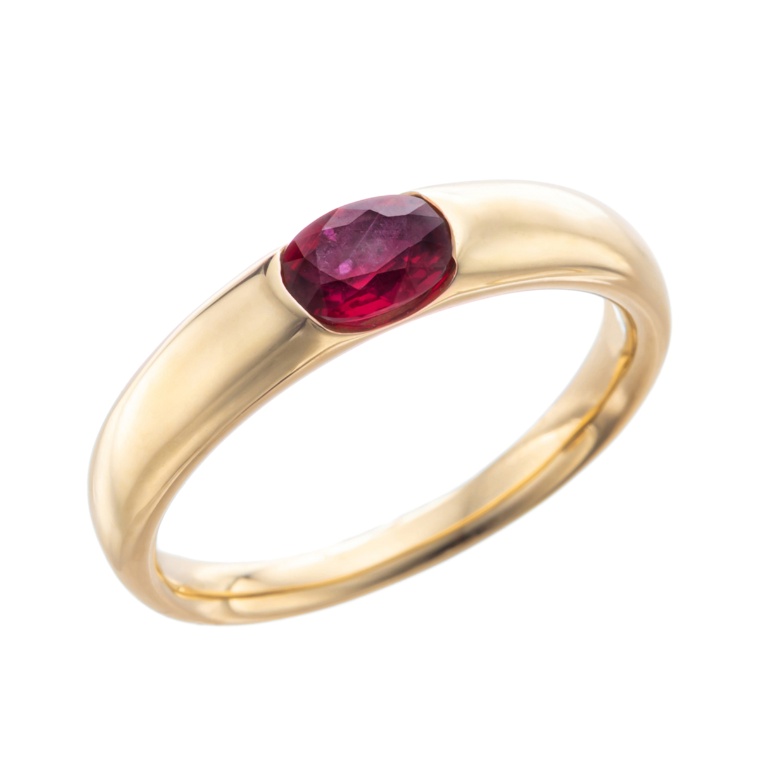 ピジョンブラッド非加熱ルビー18Kリング 0.5ctUP