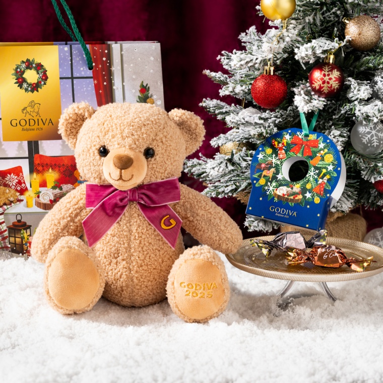 ゴディバブッシュドノエルベア&Gキューブオーナメント2粒