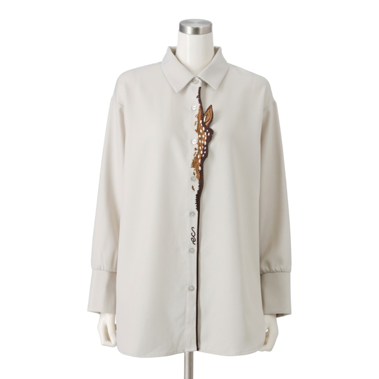 calma 子鹿刺繍 シャツチュニック