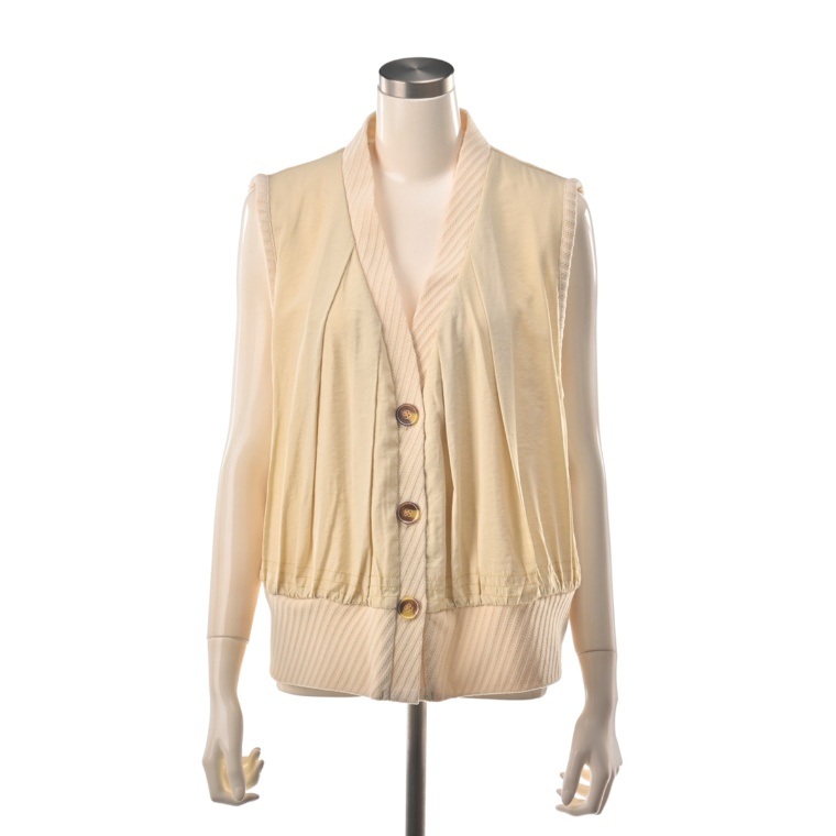 calma シアーレイヤード 暖か裏フリースベスト