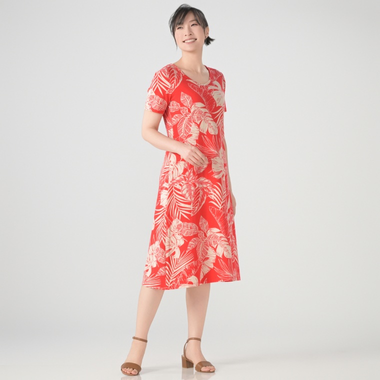 Denim&Co サイドポケット半袖ビーチワンピース