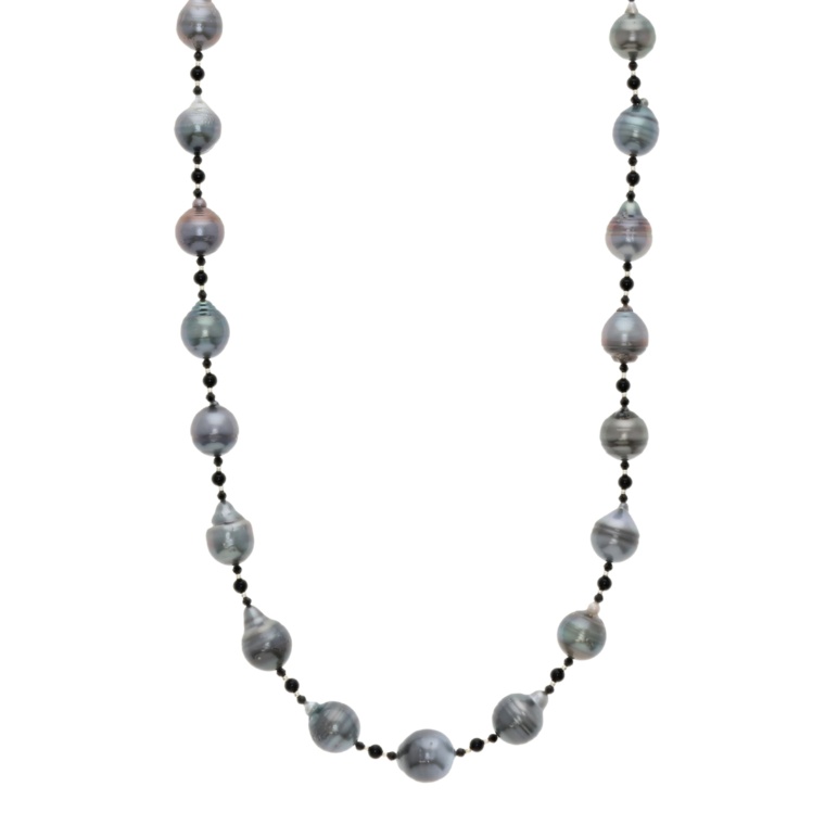 越田雅哉 黒蝶真珠デザインロングネックレス