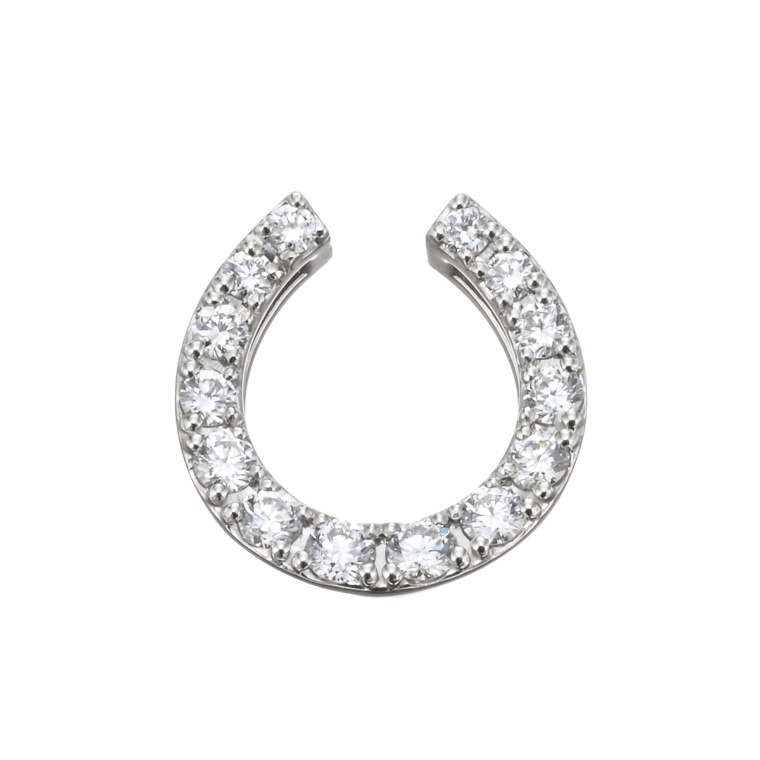 ナミビア産ダイヤPT950馬蹄ペンダントヘッド計0.3ctUP