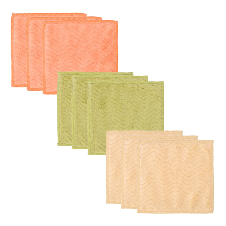 TEIJIN すごふわミニタオル9枚組 約15×15cm