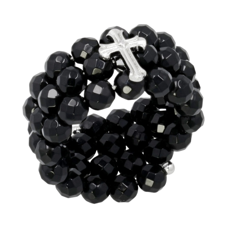 TarTar 天然石&クロスモチーフコイルリング[エリザ]