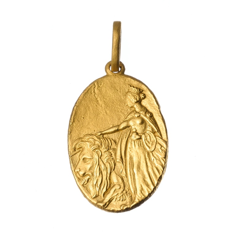 純金 ウナとライオン レリーフペンダントヘッド