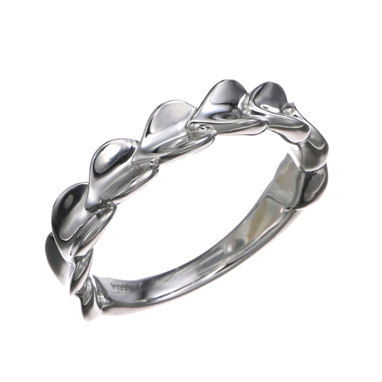 純プラチナ ハートリーフデザイン ピンキーリング