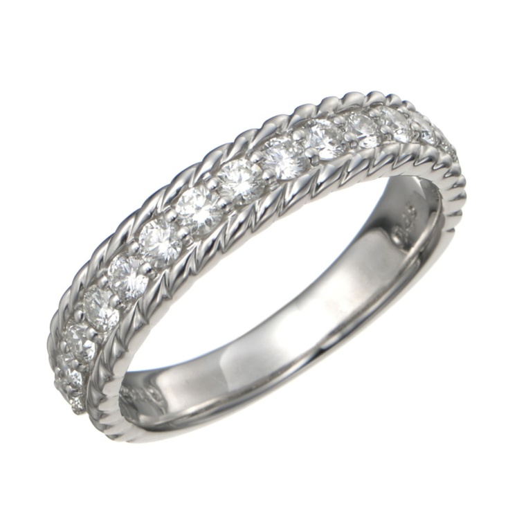純プラチナ ダイヤモンドハーフエタニティ リング