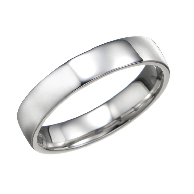 純プラチナ フラットラインデザイン リング