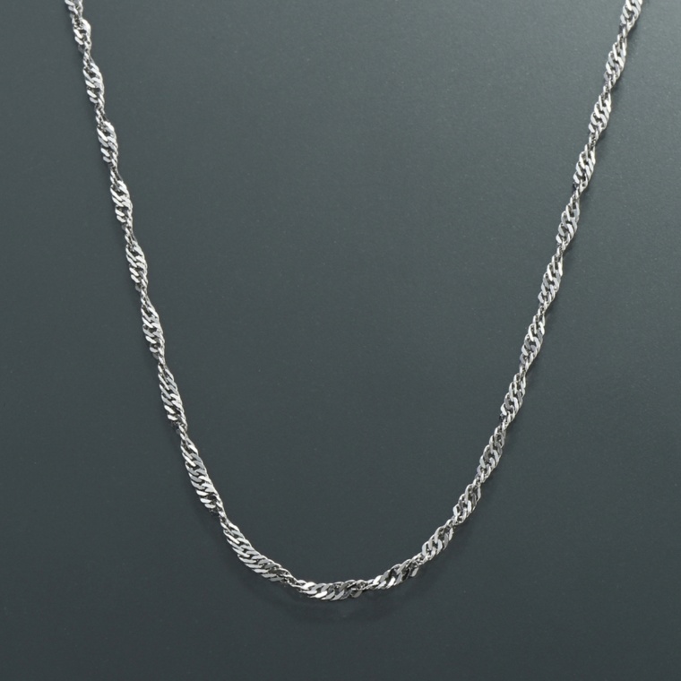 純プラチナ スクリューチェーンネックレス スライド式アジャスタ-付